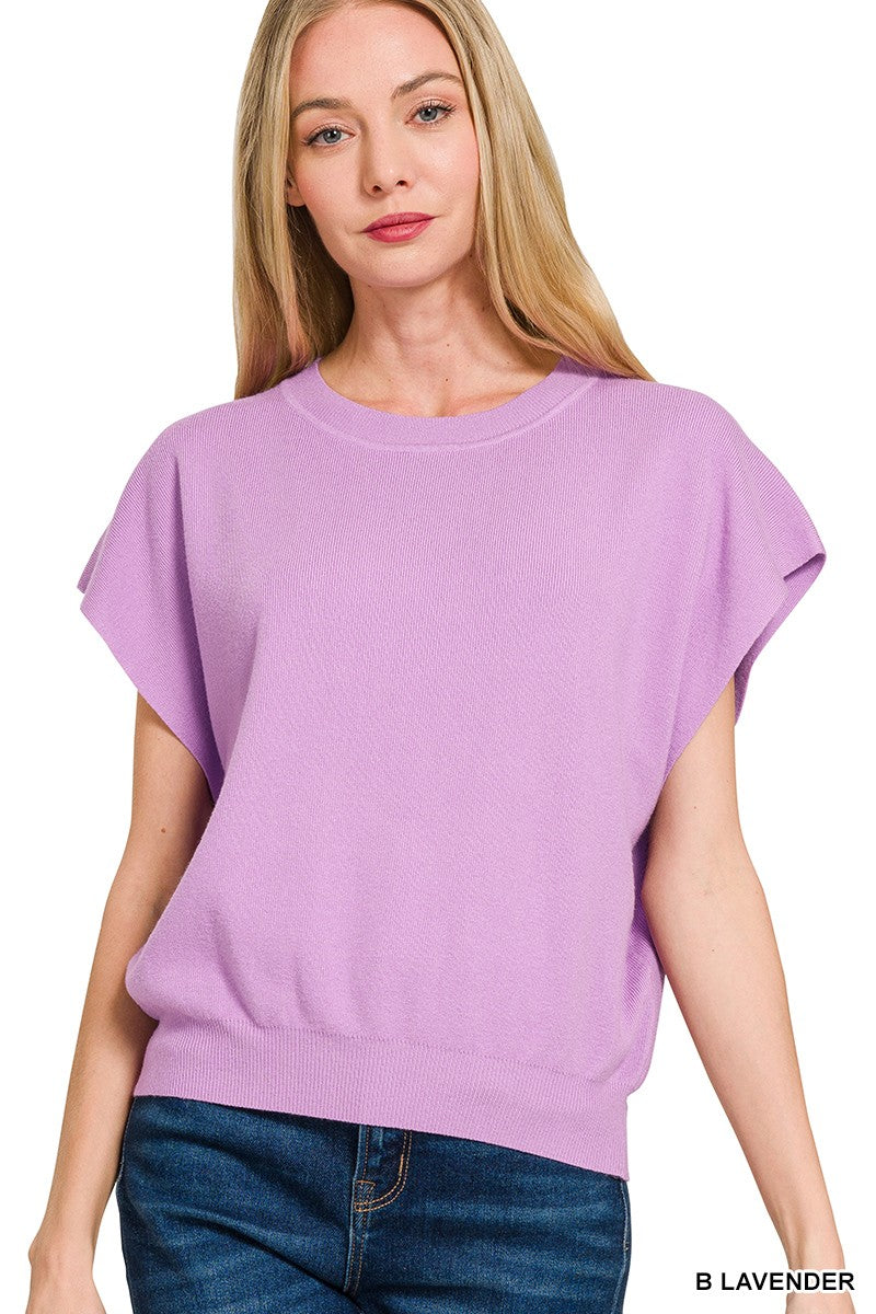 Georgina Lavender round neck dolman sleeve sweater