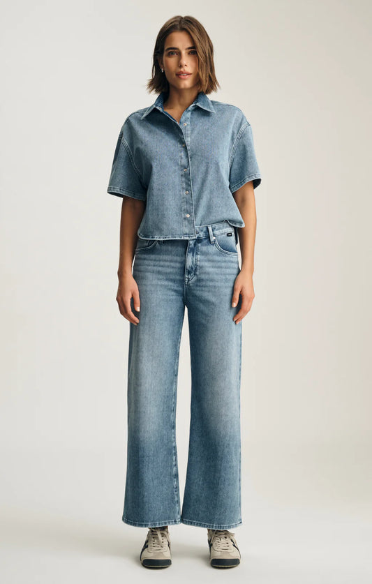 Mavi Paloma mid-move wide leg jean