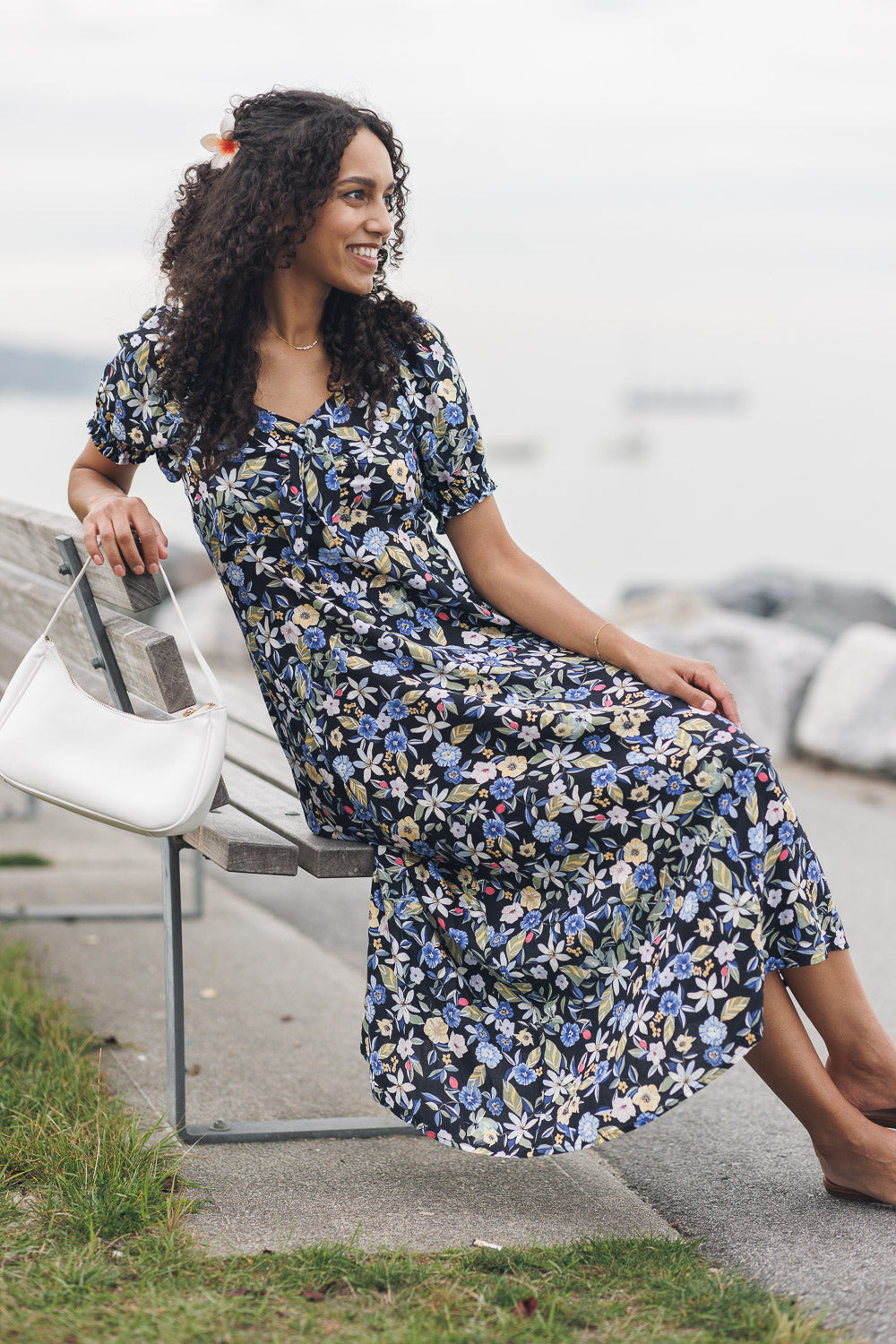 Floral puff sleeve dress PD-20602