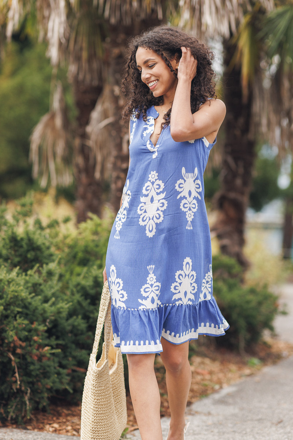Ikat look shift dress PD-20657