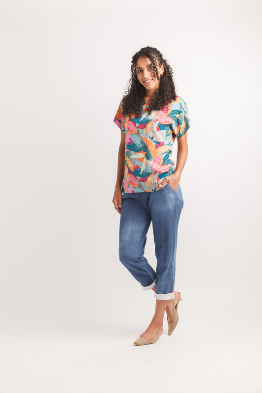 Abstract short sleeve top  PT-20110